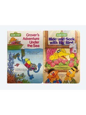 Sesame Street Peek A Board Books Set of 2 Big Bird and Grover